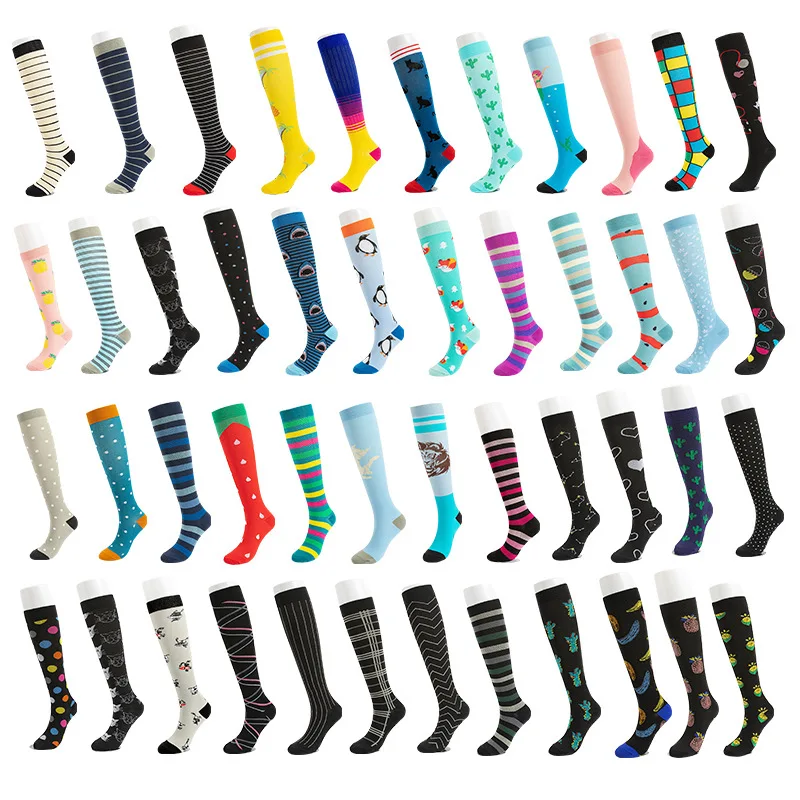 Outdoor Sports Compression Socks For Women And Men multi-color Running Stretch Calf Socks Cycling Compression Socks