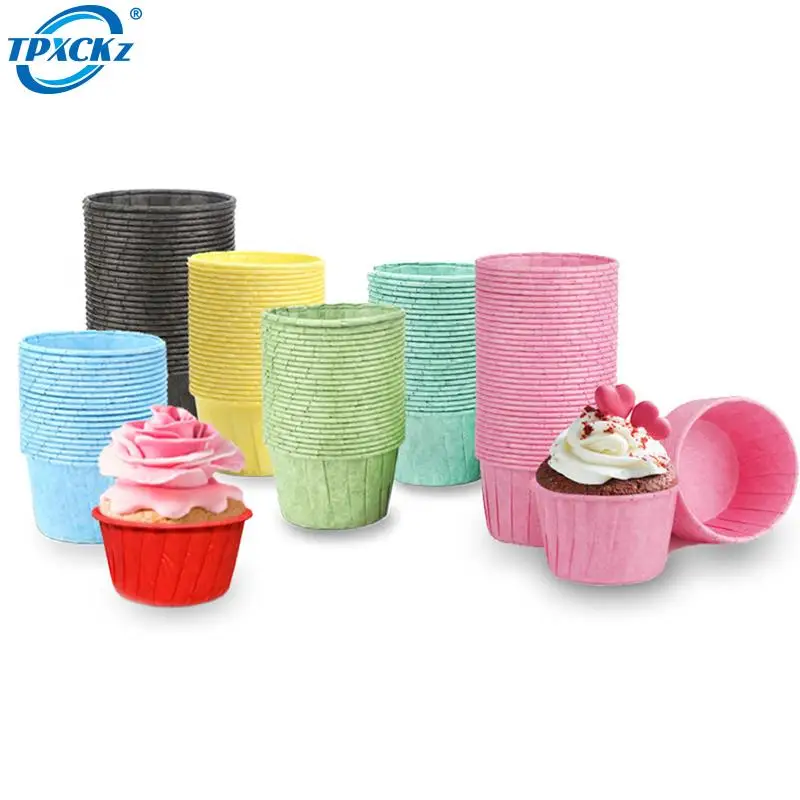 

50Pcs/set Muffin Cupcake Paper Cups Oilproof Heat-resisting Color Cupcake Liner Paper Wedding Party Cake Decoration Packing Box