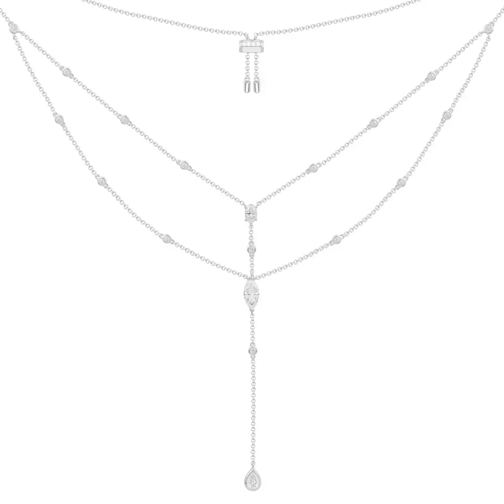 RP S925 Стерлингового Серебра Капелька Y-образное Регулируемое Ожерелье Подвеска