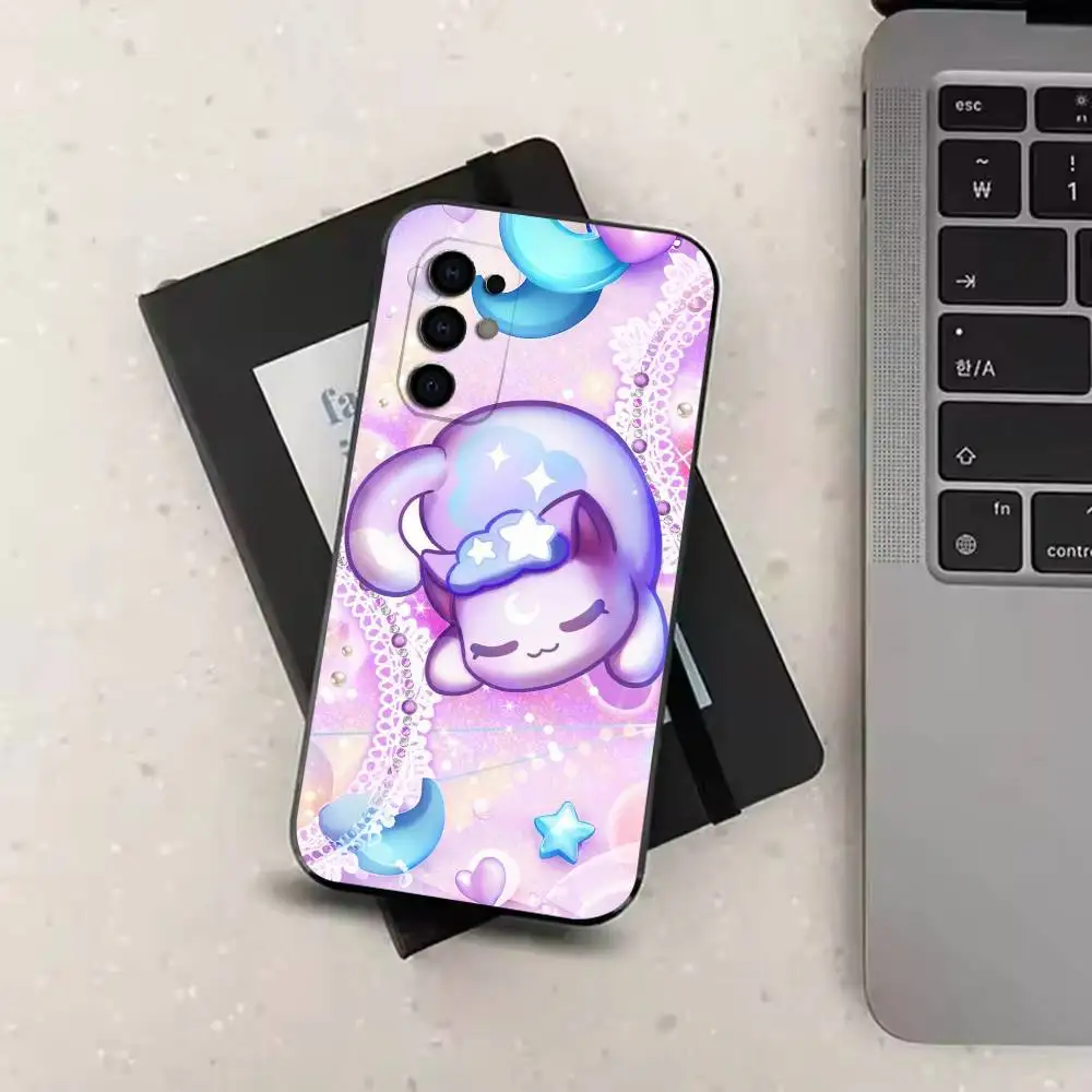 Фото Милый чехол для телефона с котиком C-Aphmau M-MeeMeows, мягкий черный чехол для Samsung S24, S30, S21, S23, S22, S20, Ultra, S25, Plus. №5