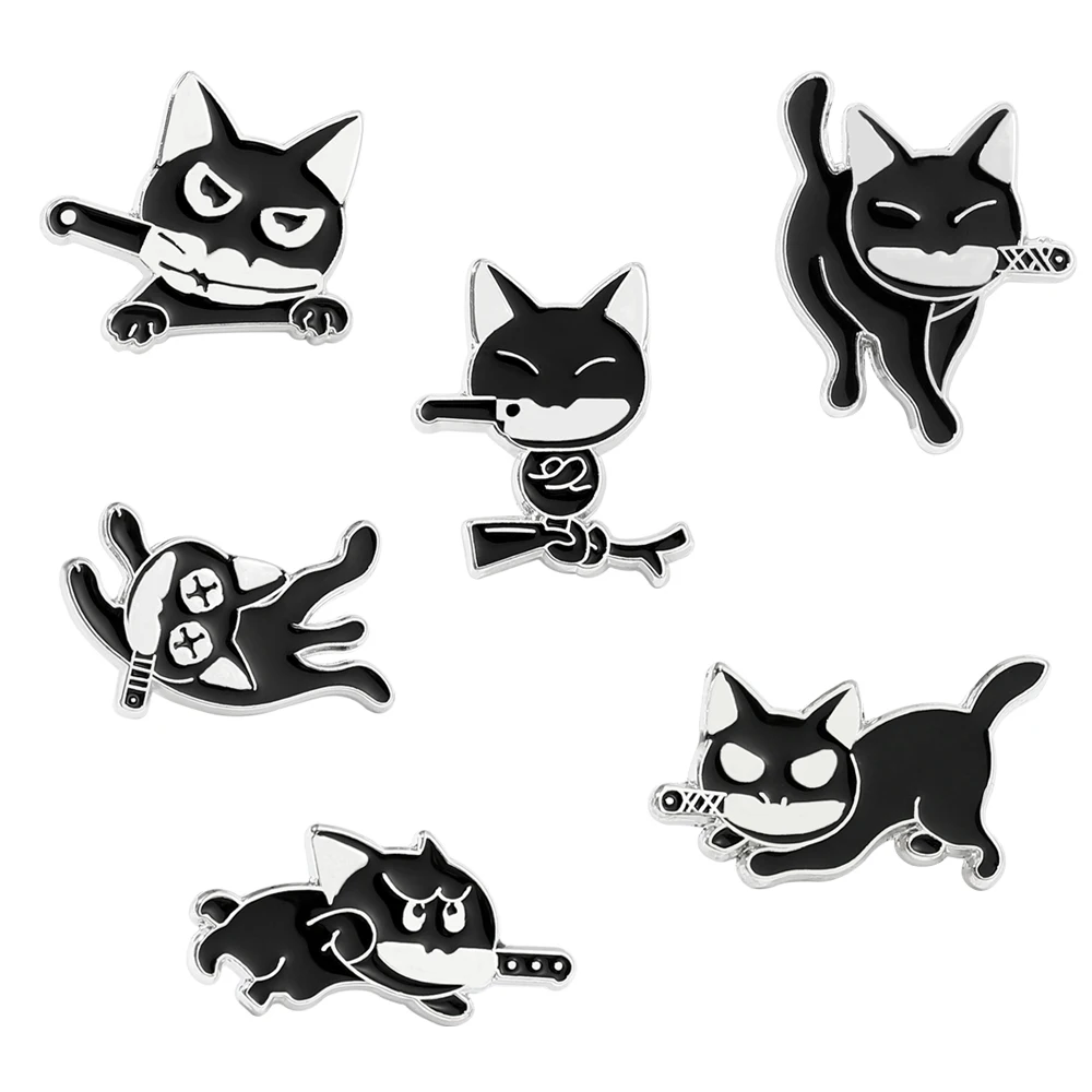 

Милые женские броши в форме черной кошки с героями мультфильмов, простые эмалированные значки на лацкане, броши для женщин, забавные ювелирные изделия