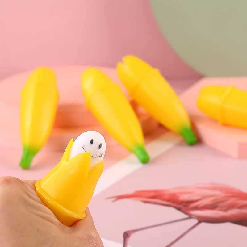 

Banana Funny Prank Squeeze Toy Slow Rising Bananas with Happy Face Kids Stress Reliever Decompression Toys Antistress Gag Gift