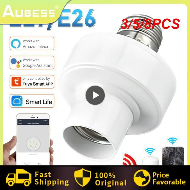 

3/5/8PCS Smart Life Bulb Base Wireless Remote Contro Lamp Holder Tuya Wifi E27 Work With Alexa Google Home Alice Smart Home