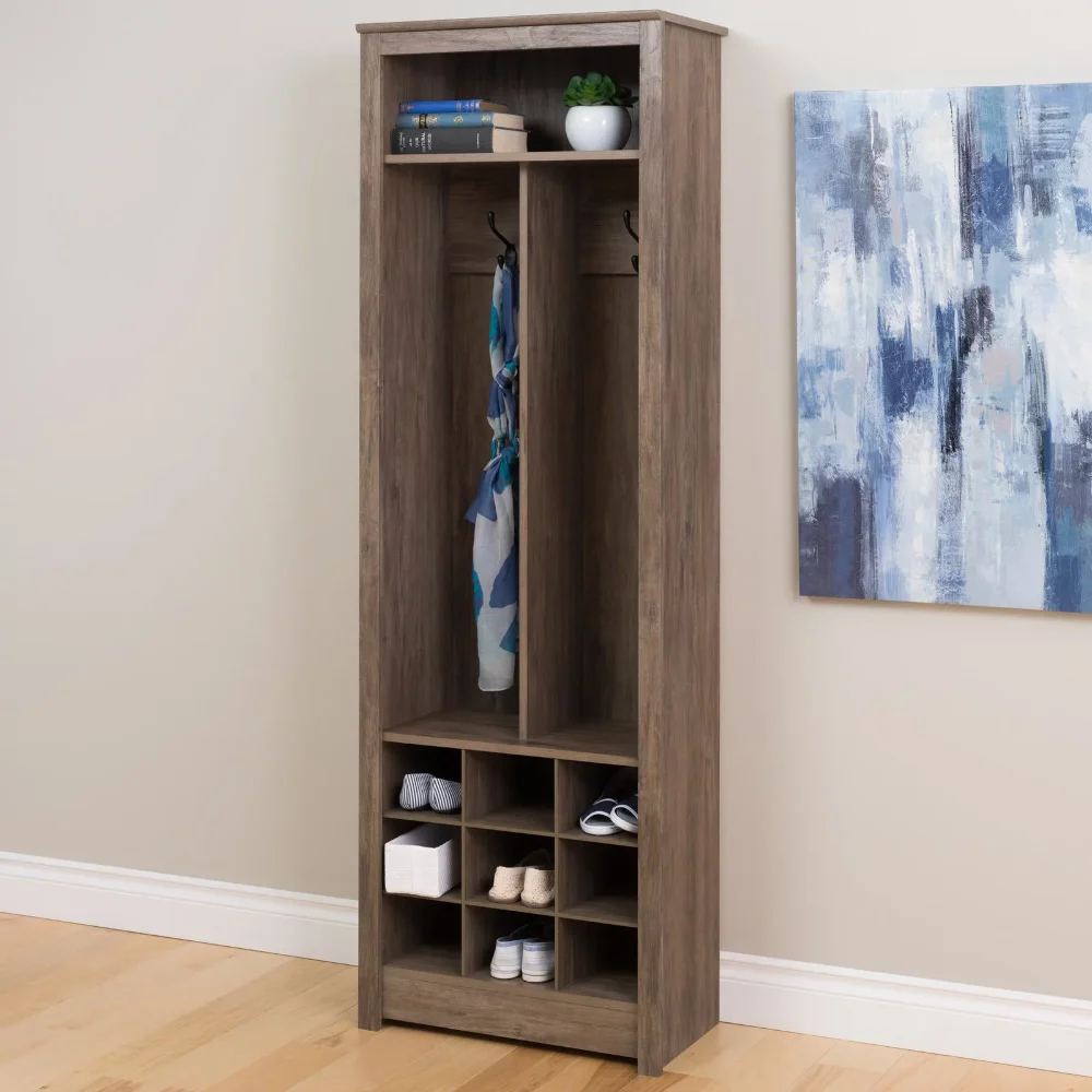 

Space-Saving Entryway Organizer with Shoe Storage, Drifted Gray
