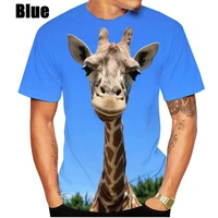 2022 menswomens fashion giraffe 3d printing t shirt short sleeved casual slim t shirt