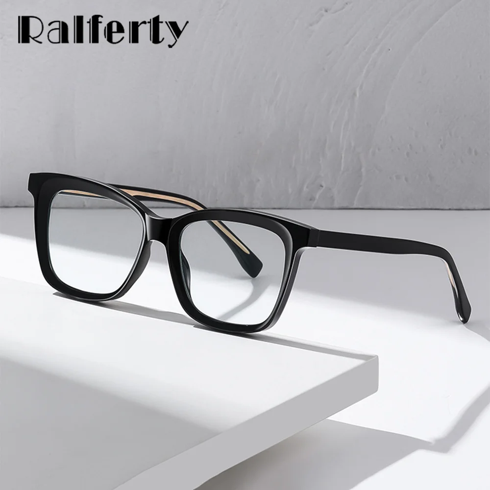 

Ralferty TR90 Square Women Glasses 2022 Trend Female Eyeglass Frame Transparent Anti Blue No Diopter Myopia Prescription FrameMy