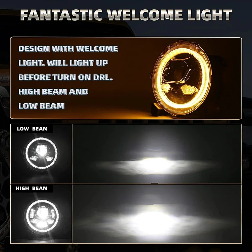 ACTVTCA 9-дюймовые светодиодные фары дневные ходовые огни сигнал поворота гало