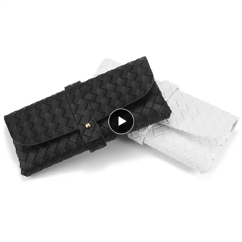 

New High-quality Woven Pattern Glasses Case Leather Large Capacity Leather Sunglasses Box Storage Bags Easy To Clean Without Ash