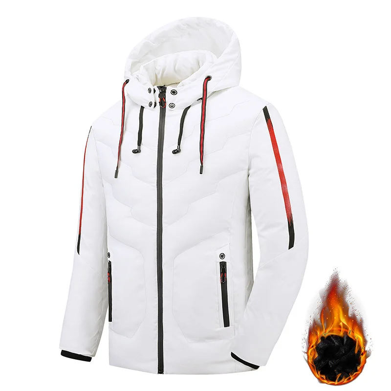 

Men Winter Jacket Parkas Coat Fleece Mens Casual Warm Thick Waterproof Windbreaker Coat New Outwear Parkas Jacket Men Snow Coat