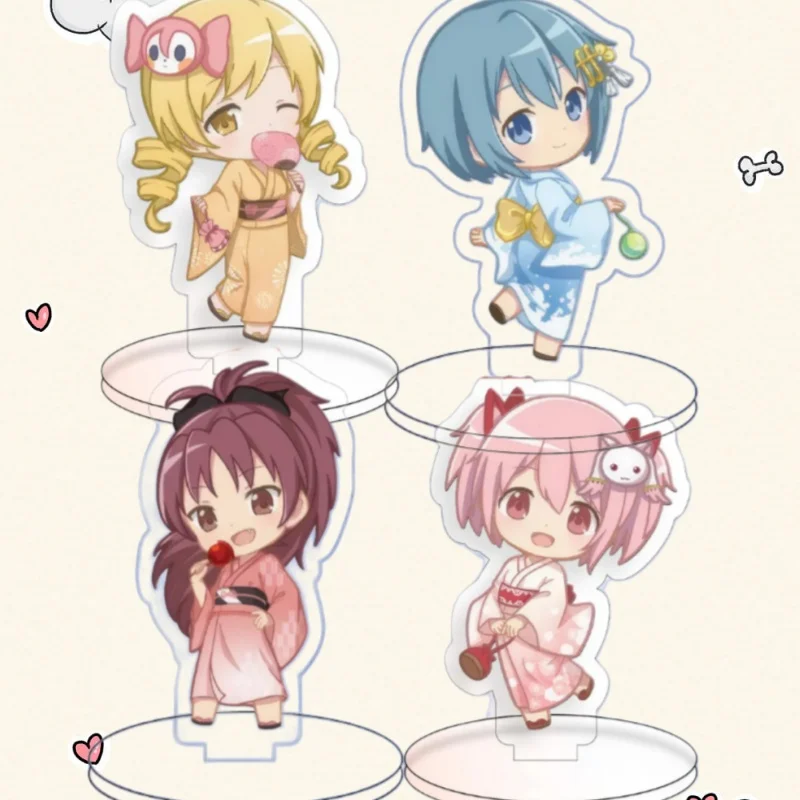 Фото Акриловая подставка 7 см с персонажами аниме Puella Magi Madoka Magica: Мадока Канамэ, Саяка Мики, Мами Томоэ, Кёко Сакура. Подарок. №1