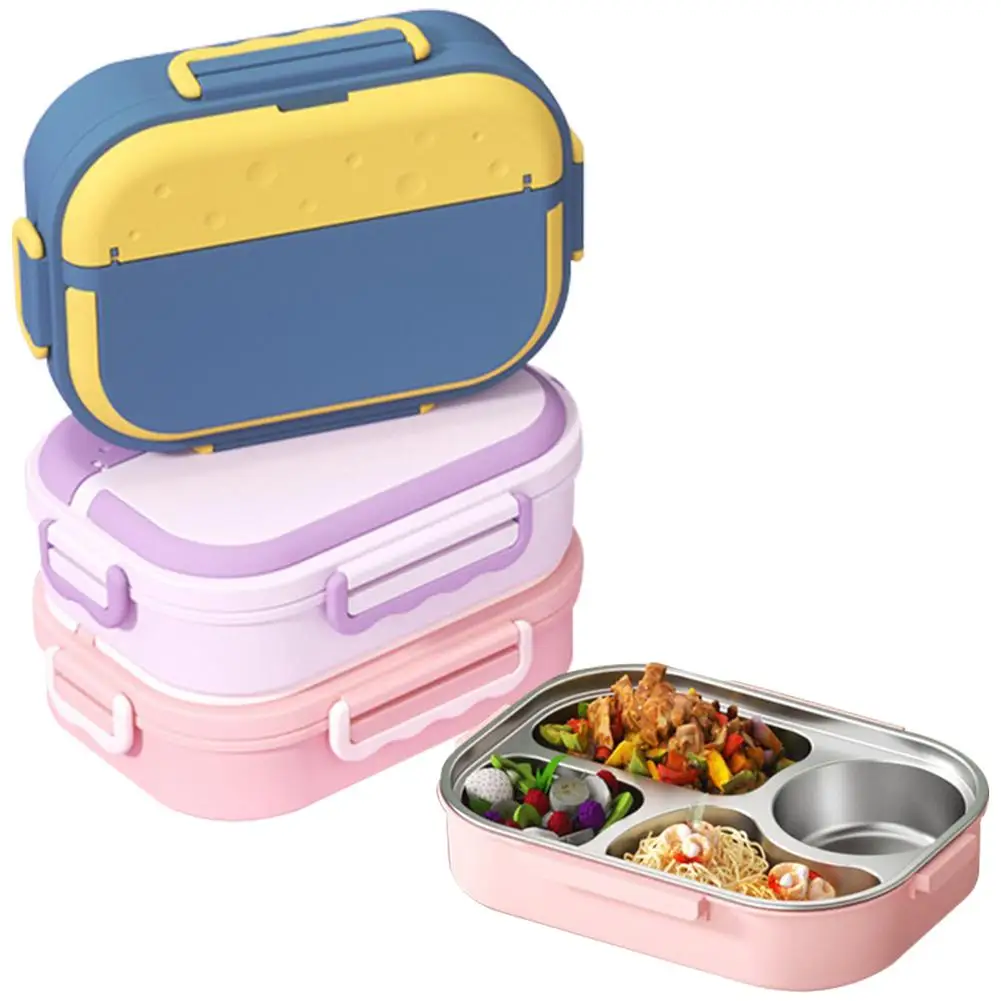

Stainless Steel Lunch Box For Kids Compartment Food Container With Separate Soup Bowl For Students Workers