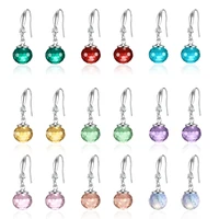 brand new silver glass ball drop earrings hanging ear football cut green crystal earrings elegant wedding premium jewelry