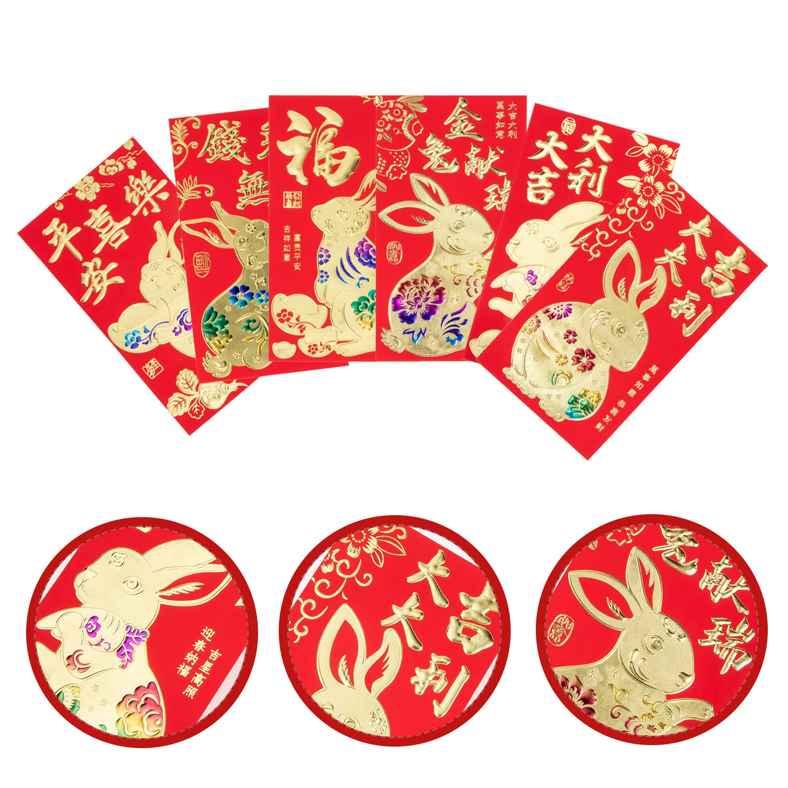 

Red Year Envelope Envelopes Chinese New Money Rabbit Packet Festival Springlucky Hong Packets Hongbao Wedding Bao Pocket Cash