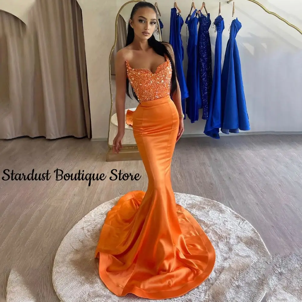 

Stardust Prom Dress Luxury Brand Evening Dress Candy Color Deep V-Neck Sequin Sexy Trumpet Appliques Vestidos De Fiesta Largos