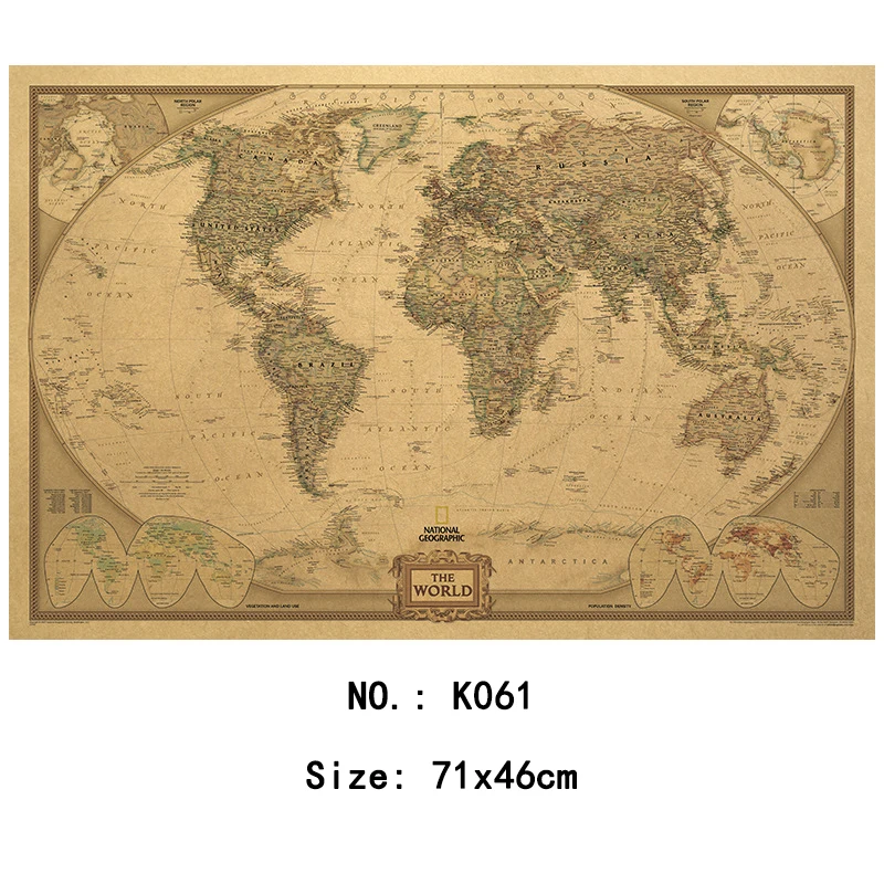 Винтажная карта мира