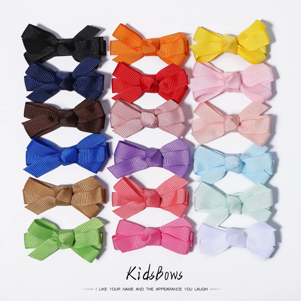 

20 цветов/партия, однотонные мини-заколки для волос