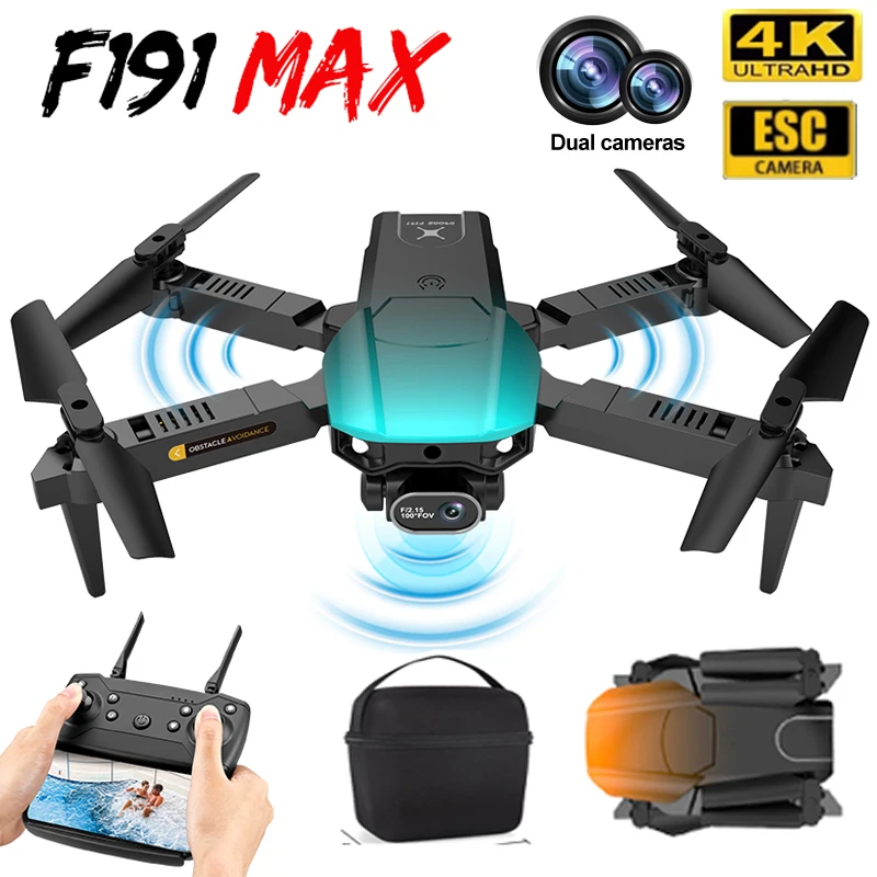 2022 New F191 Mini Drone 4K HD Double Camera Optical Flow Positioning Obstacle Avoidance Foldable Quadcopter RC Dron Toys Gifts