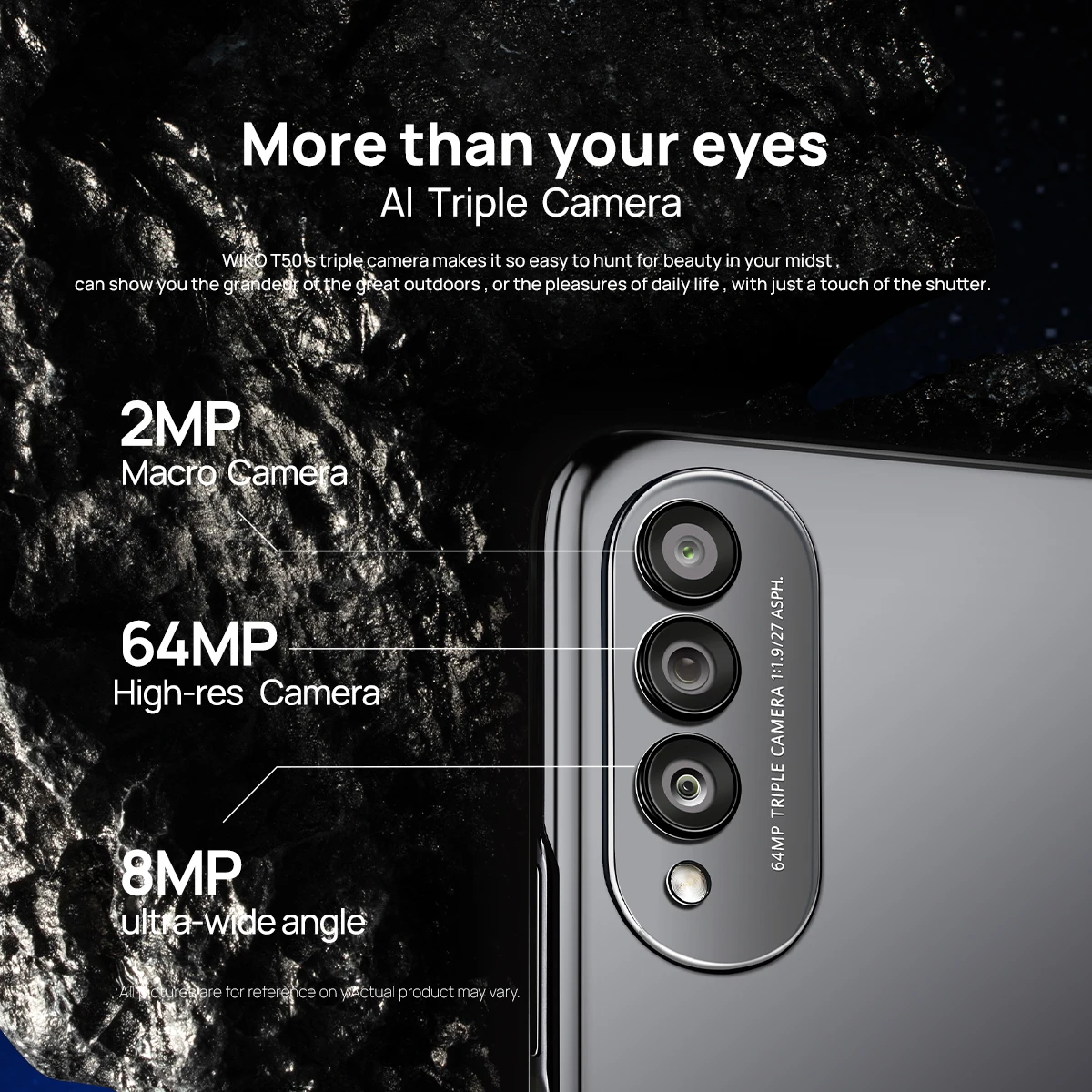 Smartphones WIKO T50 Helio G85 6 + 128 GB 40 W Fast Charge 64 MP Triple Camera 6,6 inch FHD + Display Phone 2022 New