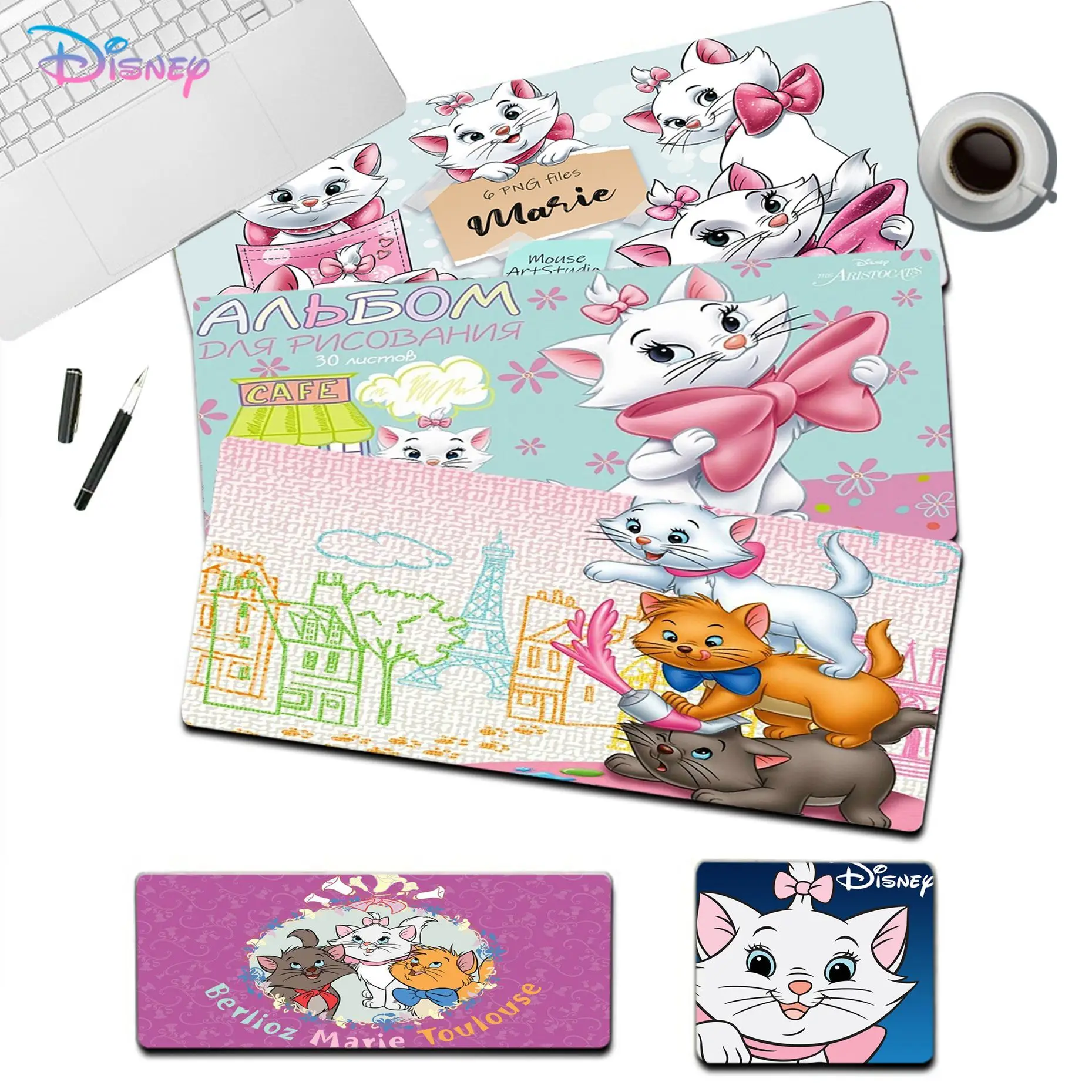 

Disney The Aristocats Marie Cat Mousepad Funny Beautiful Anime Mouse pad Mat Size for Kawaii Desk Teen Girls for Bedroom