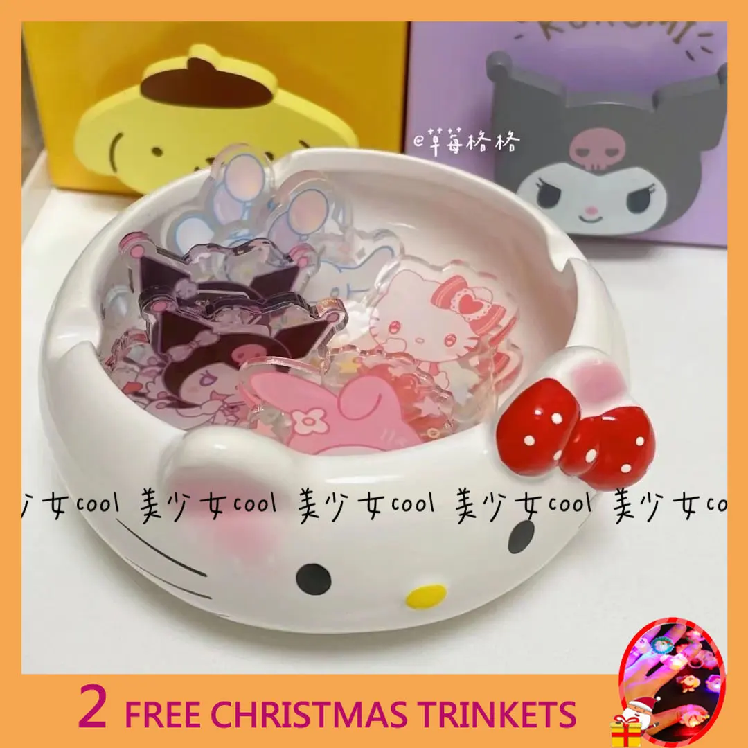 

Cartoon Sanrio Hello Kitty Pink Ashtray Personalized Creative Ceramic Ashtray Gift Housewear & Furnishings