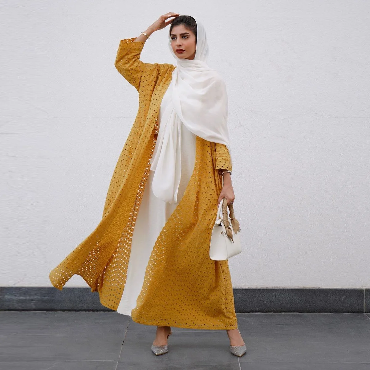 Middle East Fashion Cardigan Two-piece Sets Cotton Jacket Abaya Femme Southeast Asia Summer 2022 Muslimischen Sets Hijab