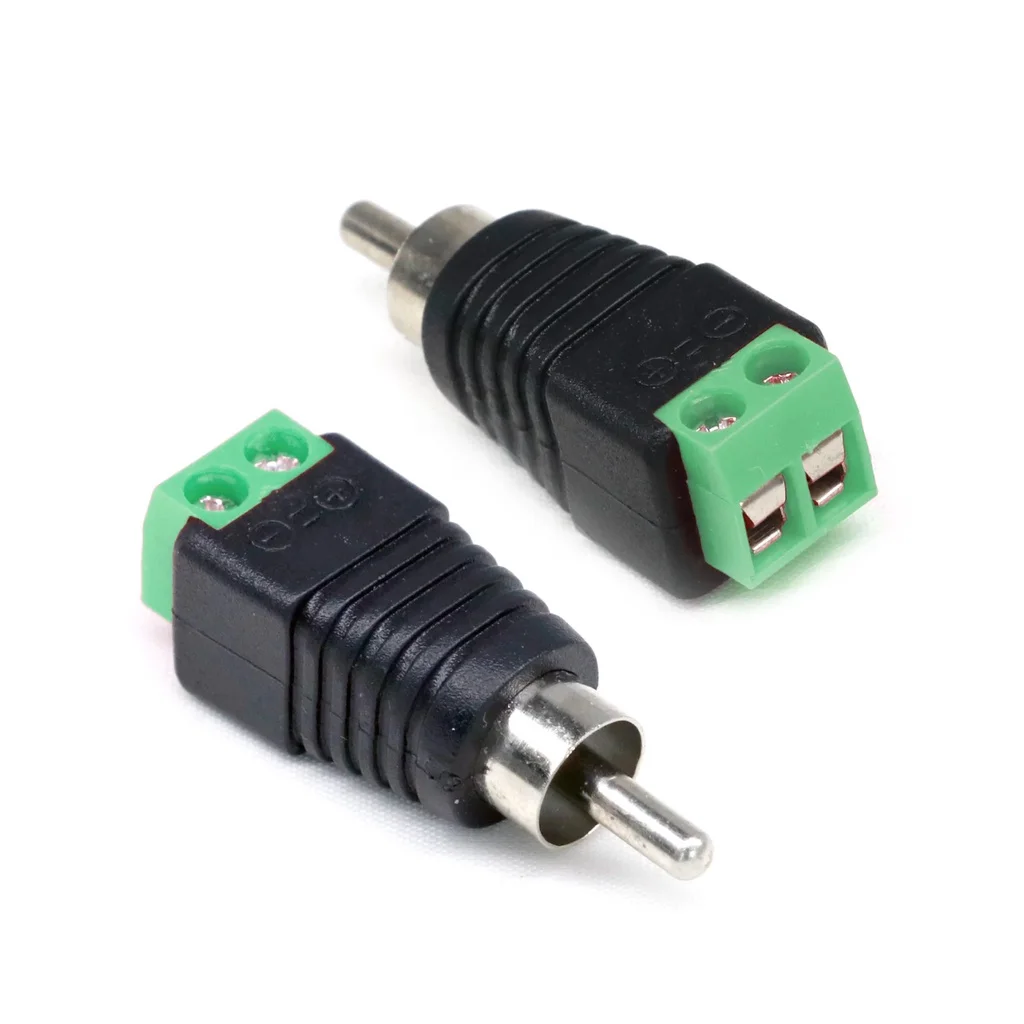 

10 Plug Rca Connectors With Borne Male For Cftv, Sound, Led