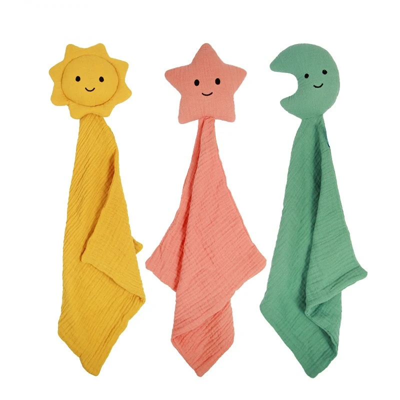 

Детское квадратное полотенце для сна, детское Двухслойное Хлопковое полотенце, успокаивающее полотенце, марля в виде drool кукла-полотенце