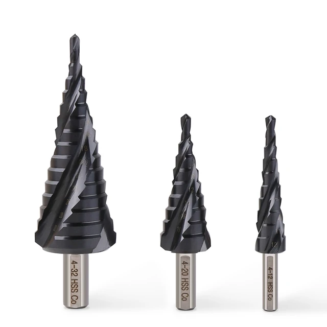 Optim 360045. Конусное сверло на 32 мм. Сверло для отверстий d=12-32мм. Кобальтовые ступенчатые сверла. Набор ступенчатых сверл 228- set-sd.