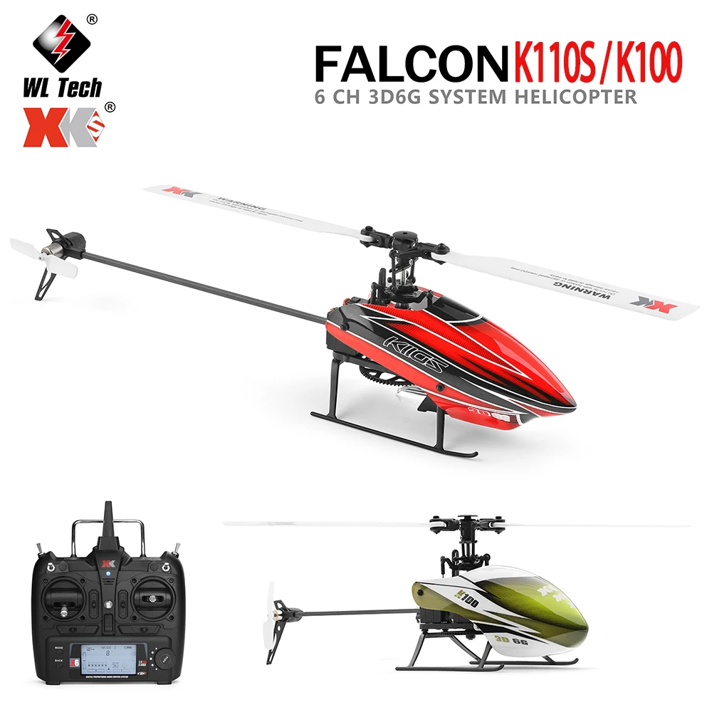 

Wltoys XK K110S K100 RC Helicopter 2.4G Remote Control Drones 6CH 3D/6G RTF Toys Aircraft Outdoor Airplane for Kids Adults Gifts