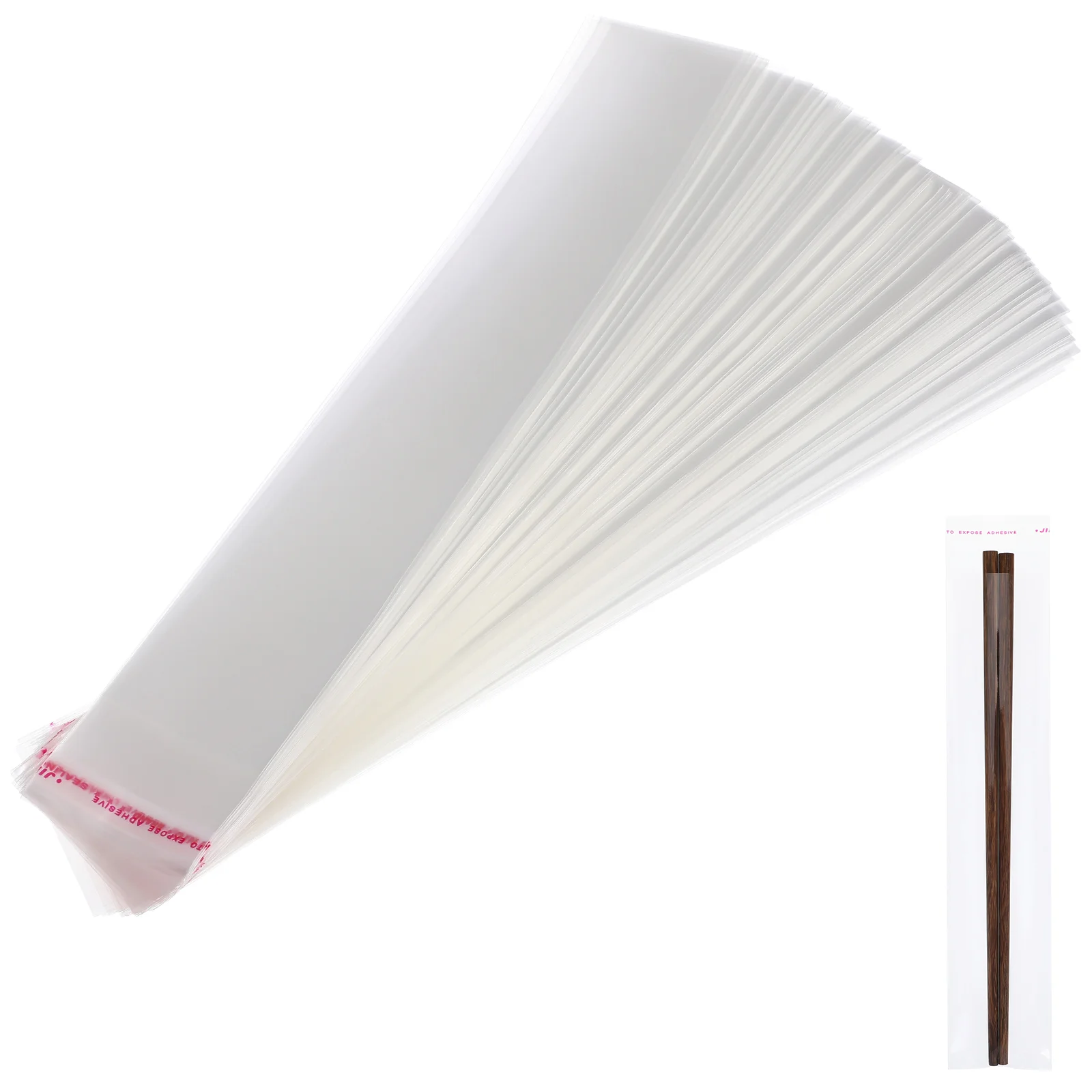 

200pcs Cellophane Bags Clear Long Cello Bags Adhesive Bags for Bakery Lollipop Candy Cake Chocolate Cookie Wrapping Buffet