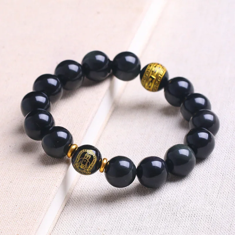 Горячая Распродажа натуральные пары ручной вырезания два цвета обсидиановый