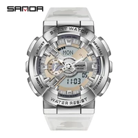 top brand men watch sanda luminous dual time display digital watches shockproof stopwatch clock man sport wateprroof wristwatch