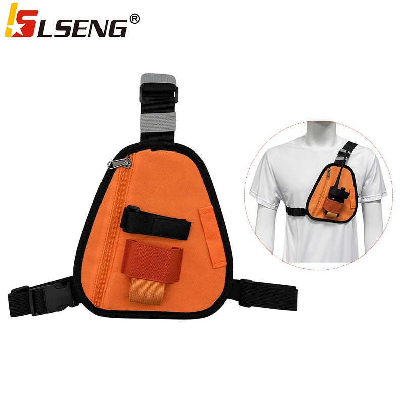 

LSENG Pouch for Walkie Talkie Vest Chest Tactical Radio Holder Triangle Bag for Baofeng UV5R Motorola DEP450 TYT Two Way Radio