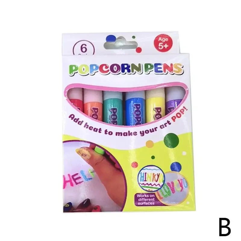 

Волшебные ручки для попкорна, 3D художественная защитная ручка для поздравительных открыток на день рождения, детская ручка-пузырь, сделай сам, хлопковый рисунок ручной работы M7Y0