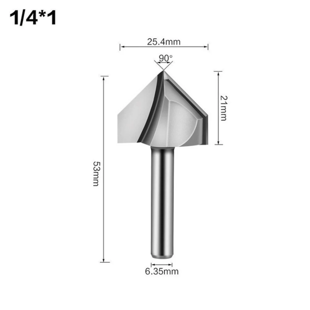 

Drill Bit Router Bits CNC Engraving High Strength Set 1PCS 42-53mm 90 Degree Bevelling Shank Solid Hardened Steel
