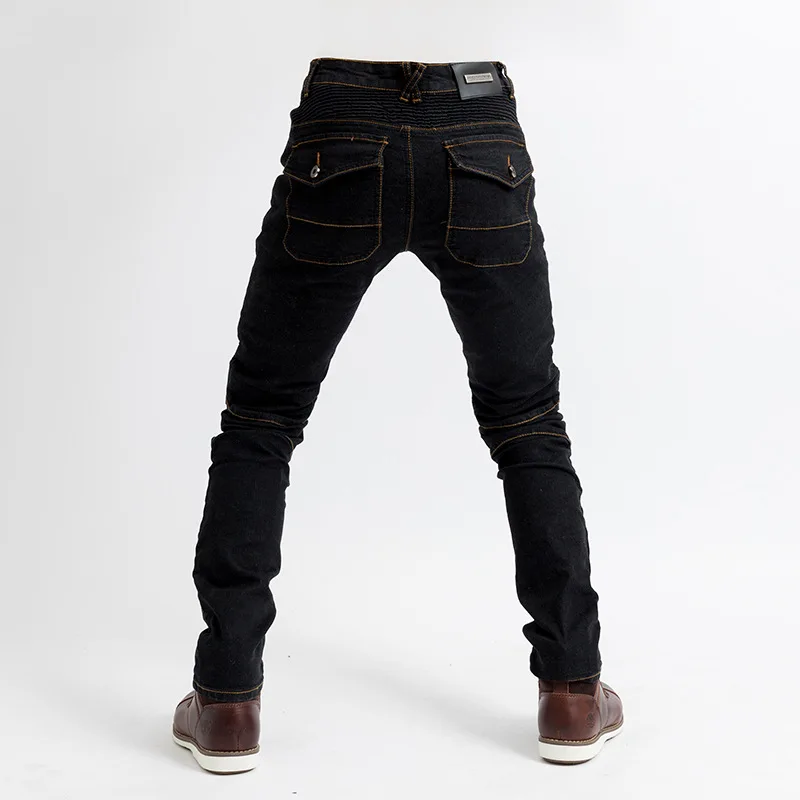 Men Jeans New Protective Gear Four Piece Set Jeans Professional Racing Pants Motorcycle Pants Full Length Pleated Denim Trousers