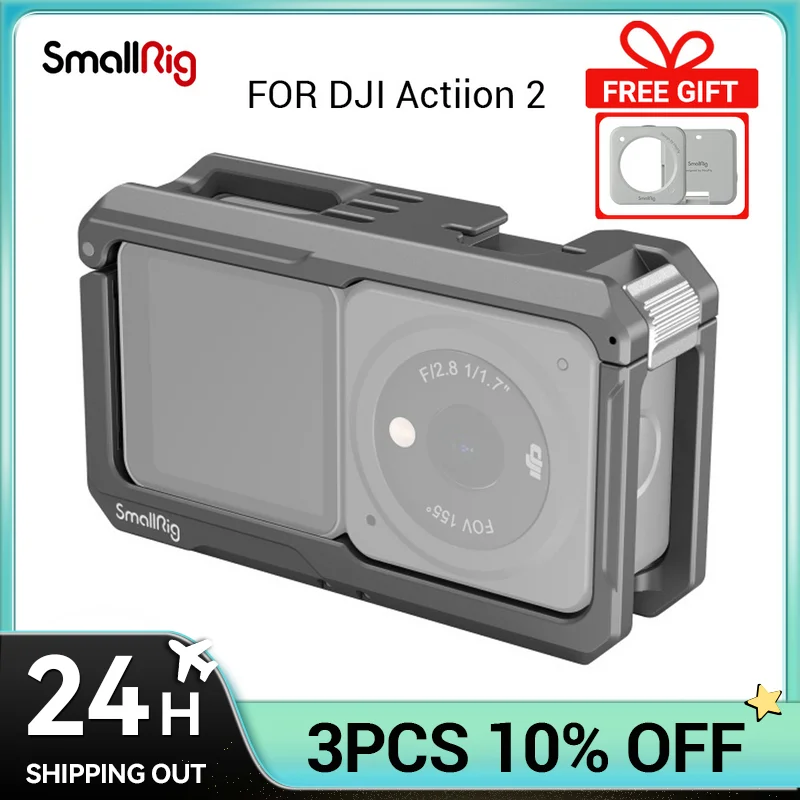 

Магнитная клетка SmallRig для экшн-камеры DJI Action 2, Спортивная камера, Полная Клетка с быстроразъемным креплением, фотографический микрофон