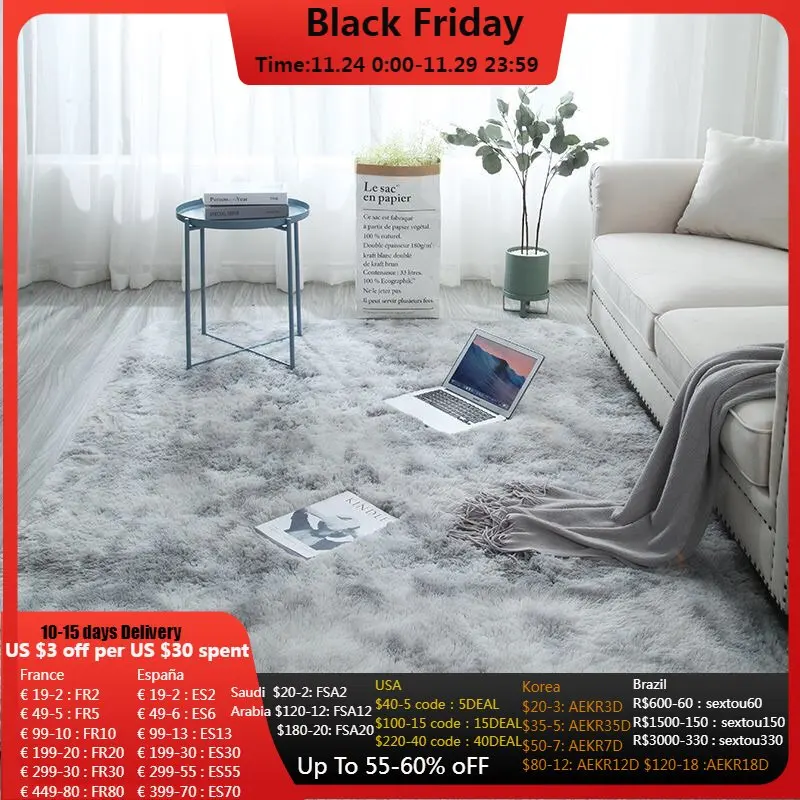 

Thick Flush Carpets for Living Room Kids Fluffy Large Floor Area Rugs for Bedroom Decoration Pink Warm Cozy Shaggy Floor Mats