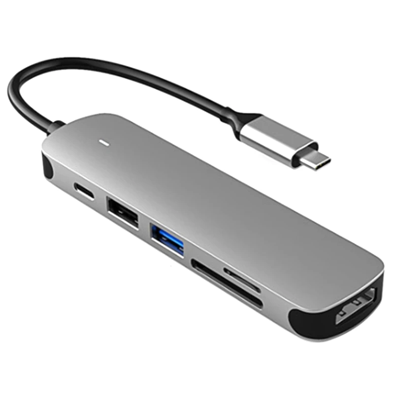 

USB-концентратор 6-в-1 с портами USB Type-C и USB 3,0