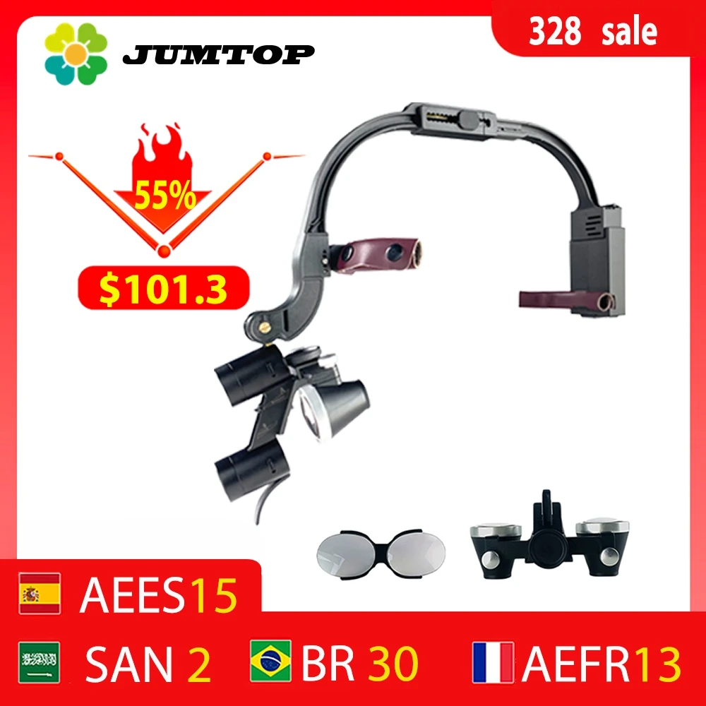 2.5X 3.5X Dental LED Head Light Lamp For Magnification Binocular Loupes 5W Light Dentisit Surgical Headlight Lab Equipment