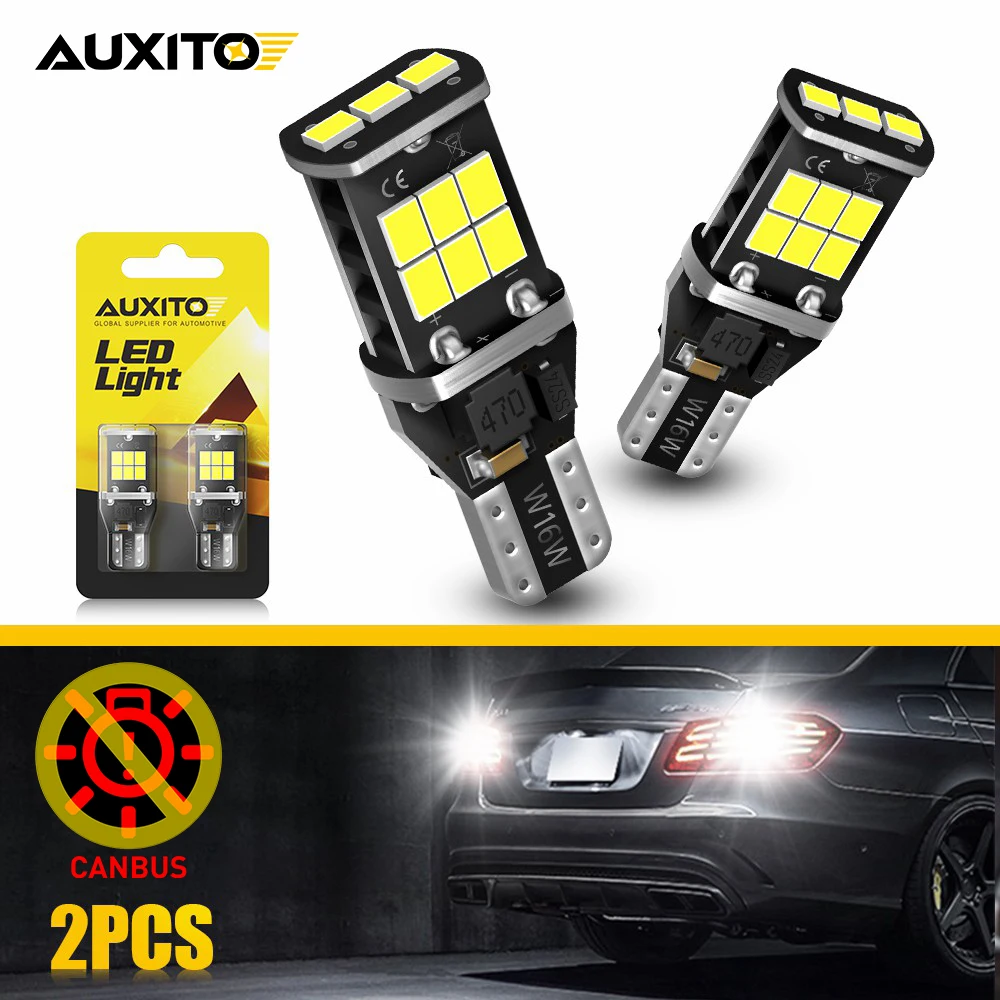 

2 шт. 15E W16W T15 светодиодный прожектор Canbus, резервный фонарь, белый для VW Peugeot Kia BMW 2835SMD 1200LM 6 Вт, высокая мощность 12 В