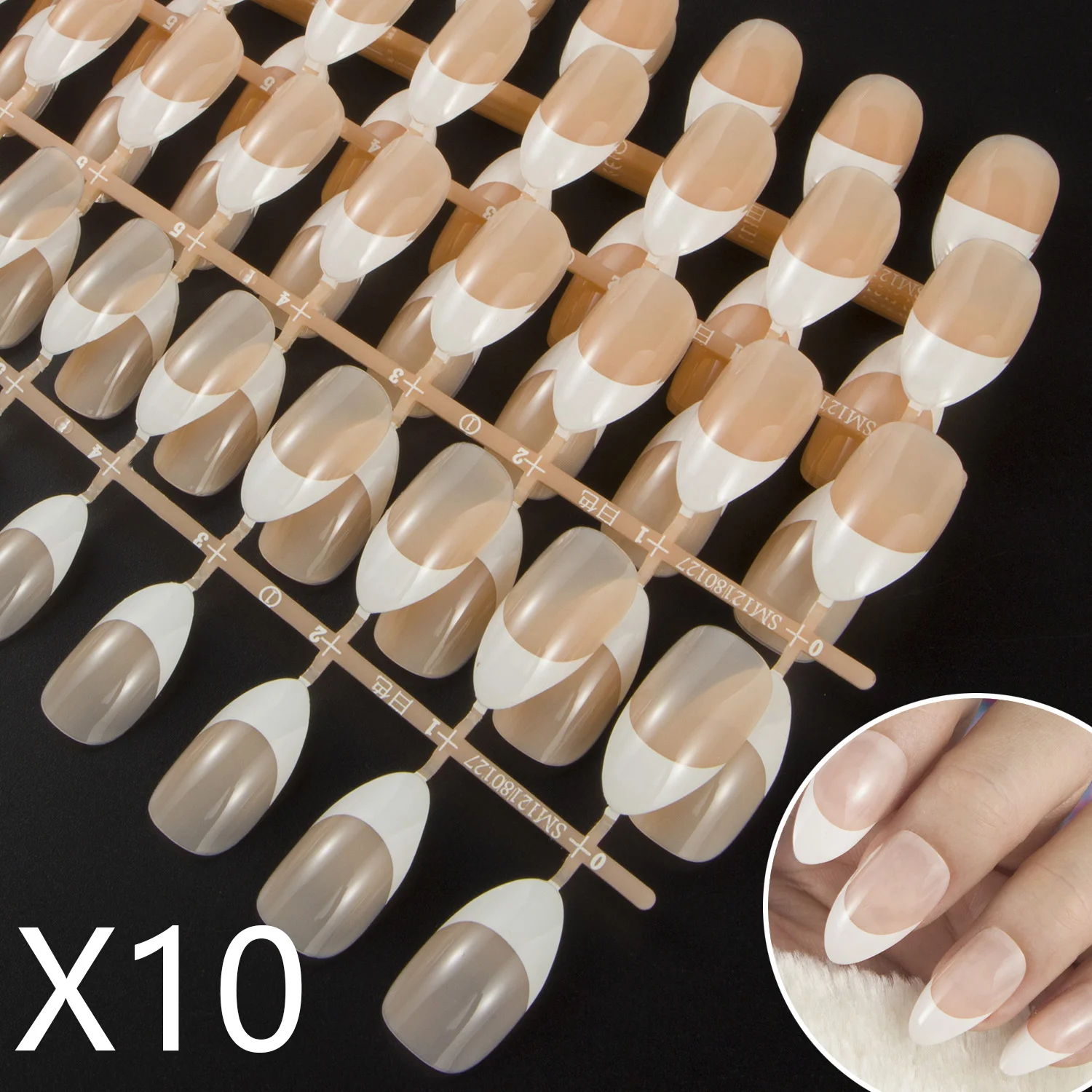 

10 Sets French False Stiletto Nail Press on Fake Nail Full Cover Short Length Nail DIY Cosas Para Unas Acrilicas Nail Supplies