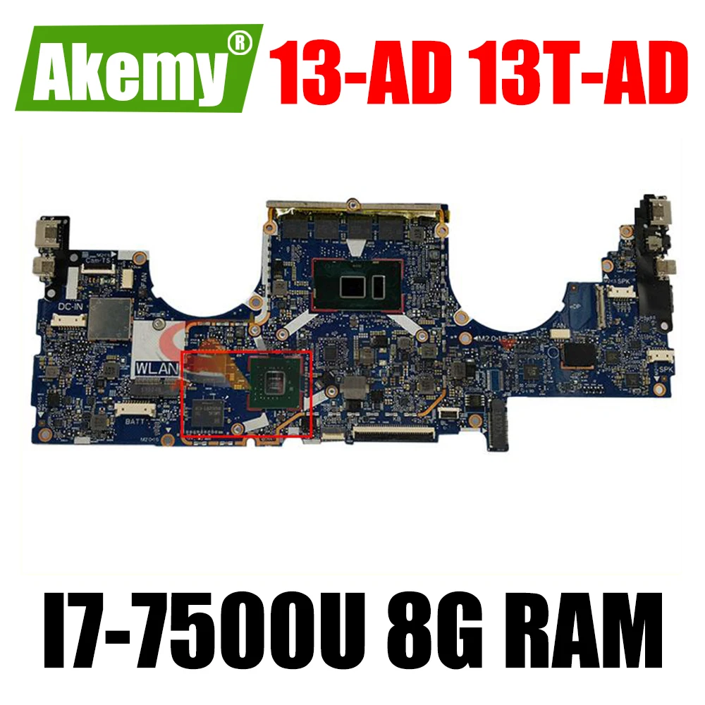 

For HP ENVY 13-AD 13T-AD HSN-I128 Laptop Motherboard 926318-601 926318-501 926318-001 6050A2919201 I7-7500U 8GB MX150/2GB GPU