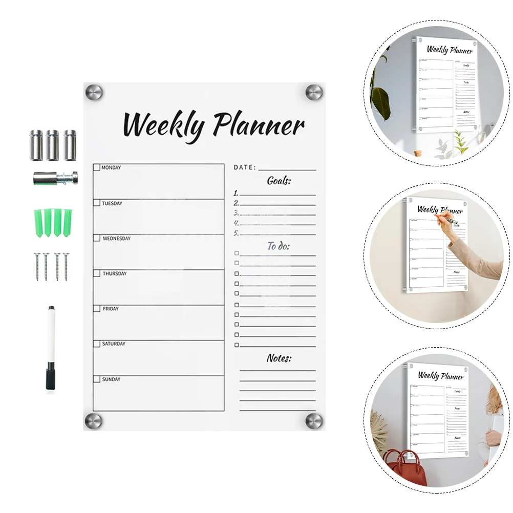 

Message Writing Board Creative Whiteboards Magnetic Notepad Clear Handwritten Display Acrylic Frame Signs Desktop