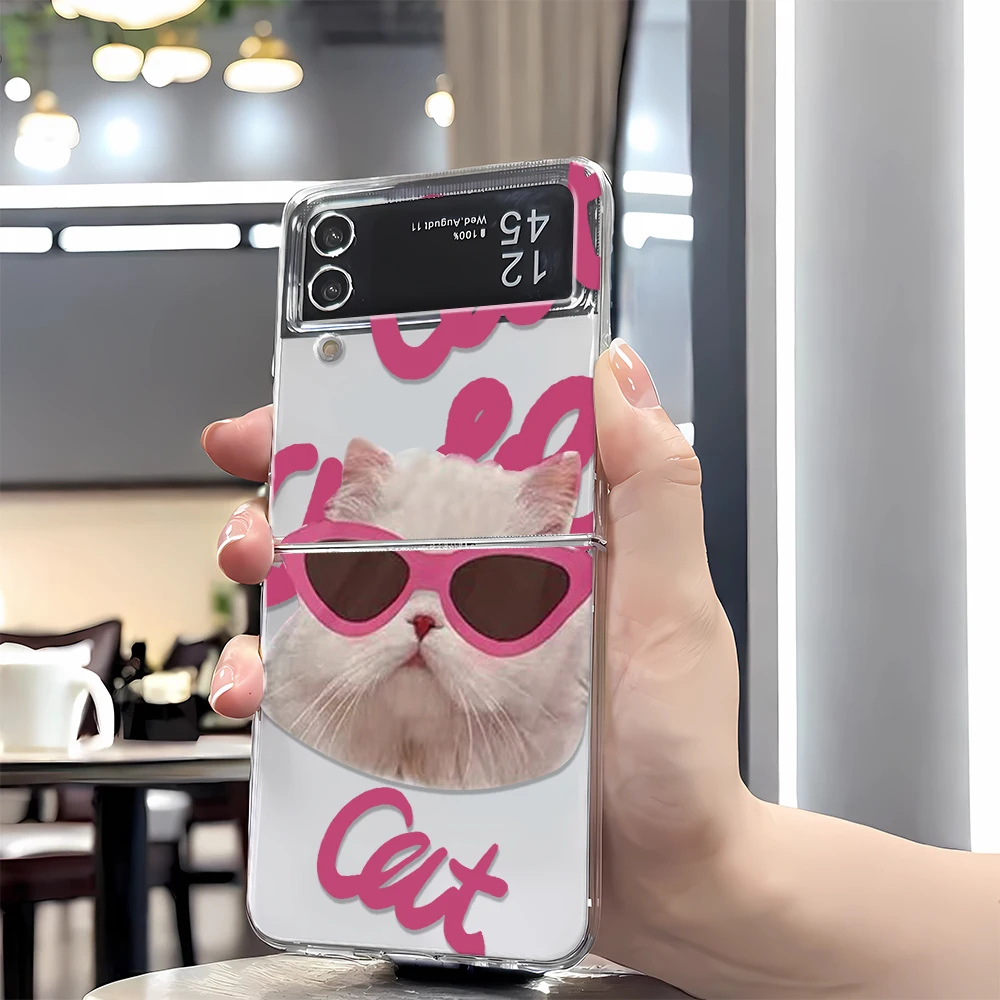 Крутой чехол с котом для телефона Samsung Z FLIP 3 4 5 на W23 ZFLIP SM-F7210 F711
