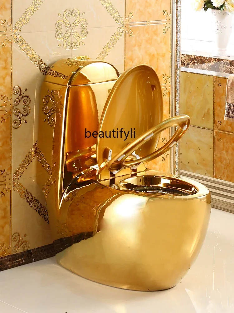 Золотой унитаз в европейском стиле роскошный сифон водосберегающий цветной