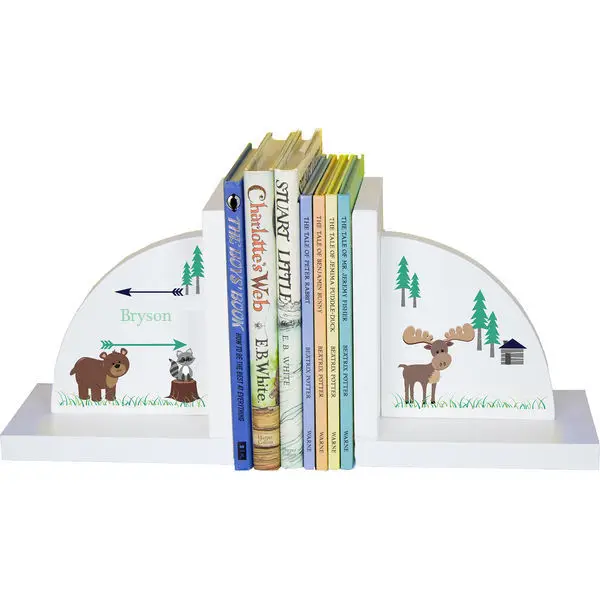 

Personalized North Woodland Critters Childrens Bookends