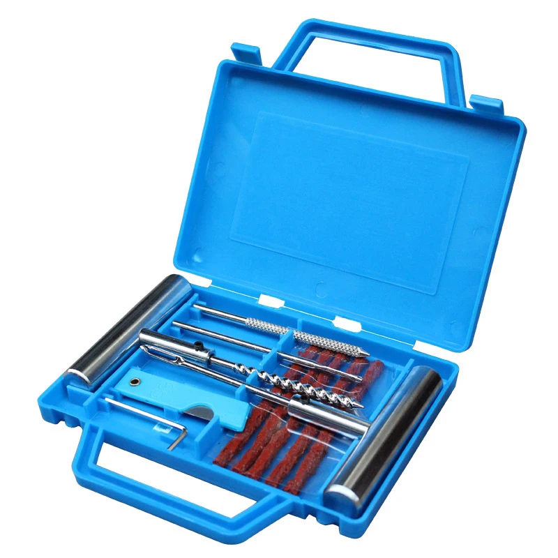

11pcs Tire Repair Kit Car Motorcycle Bike Emergency Heavy Duty Tubeless Tire Puncture Professional Repair Kit Plug Set