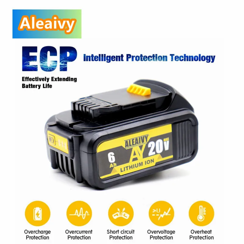 

20V 3.0Ah 5.0Ah 6.0Ah DCB200 Replacement Li-ion Battery for DeWalt MAX XR DCB205 DCB201 DCB203 power tool Batteries