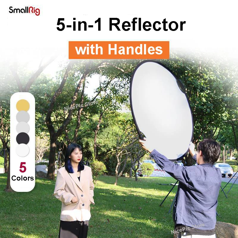 

SmallRig 60/80/110cm 5 in1 Reflector Photography Collapsible Portable Light Diffuser Round Reflector For Photo Multi Color